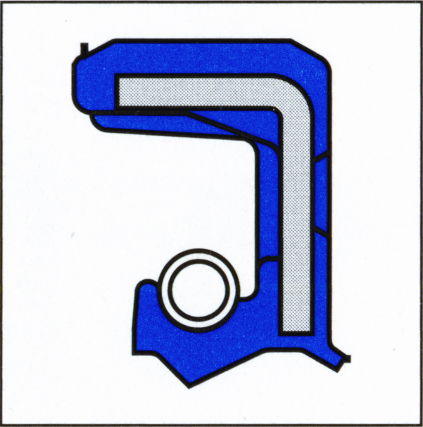 75x100x11 szimering | gumiház, nyomásálló (BABSL), porvédővel (AS típus - DIN 3761) | BAB4SL0,8 | NBR-72, kék | 40413177