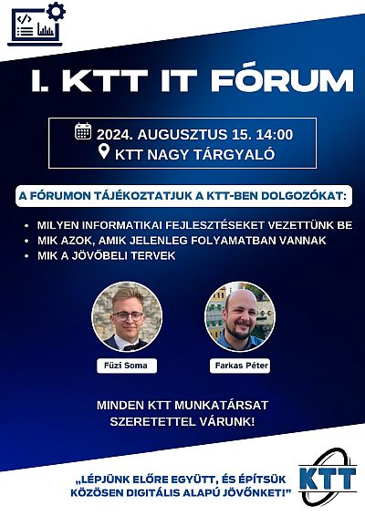 KTT IT fórum, informatikai fejlesztés, SAP, Power BI, SharePoint, komissió rendszer, termeléskövetési-rendszer